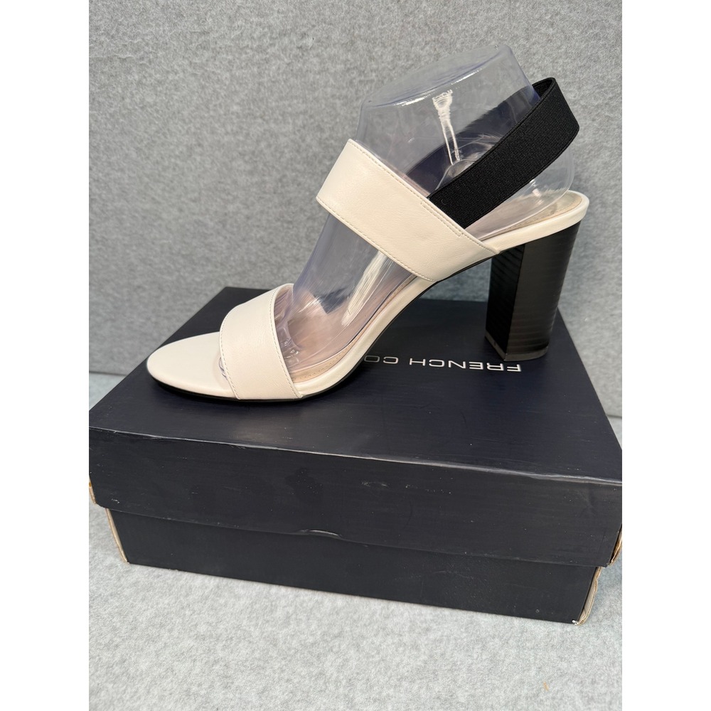 French Connection Dakota-S Sandal 11 White New Block Heel Slingback Box Office - Picture 9 of 16